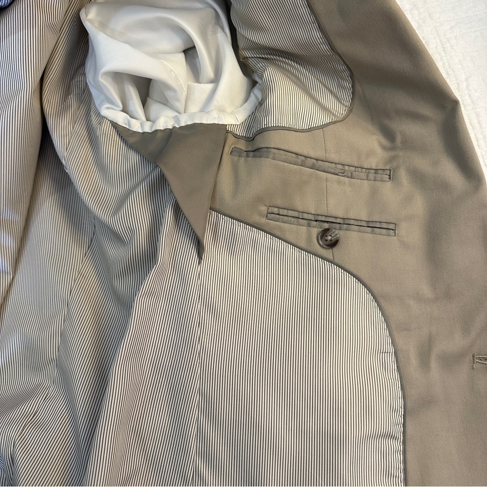 Madison Modern Fit Suit Jacket 40L Stretch Beige New Without Tags - Picture 11 of 13